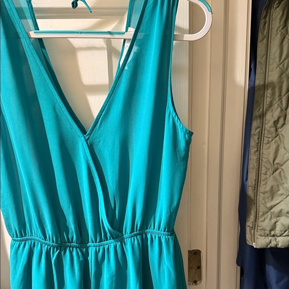 Astr Turquoise Sleeveless Dress